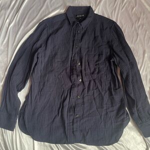 J. Crew Navy Gauze Button up shirt cotton